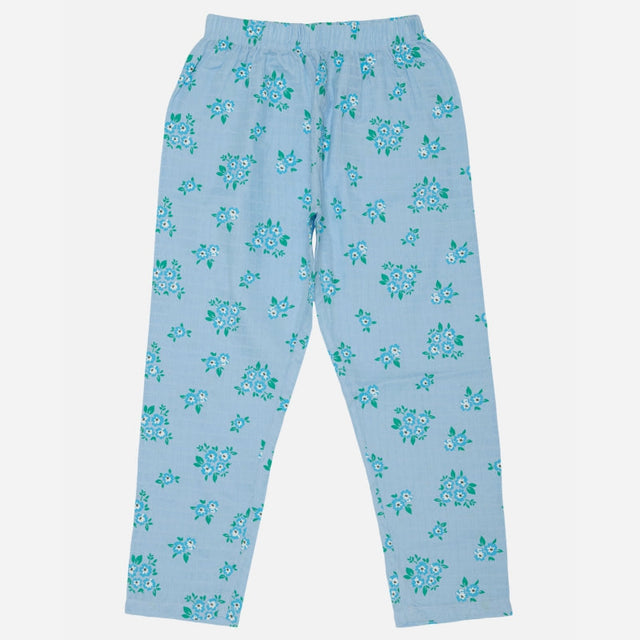 Girls Full Sleeve Night Suit with Round Neck, Pockets and Top-Bottom Set for Sleepwear and Regular Night Wear