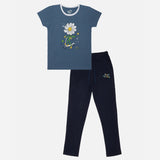 Girls 100% Cotton Half Sleeve Night Suit with Round Neck, Pockets and Top-Bottom Set for Comfortable Sleepwear