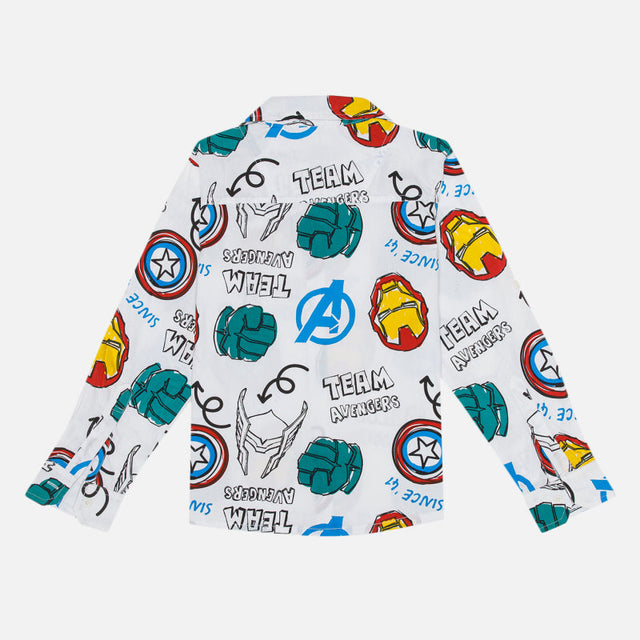 Boys Cotton Full Sleeve Printed Shirt with Regular Fit for Comfortable Casual Wear and Smart Everyday Styling - Pack of 1