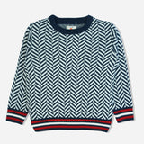 Boys Polyester Blend Round Neck Full Sleeves Sweater with Comfortable Winter Wear Styling and Regular Use