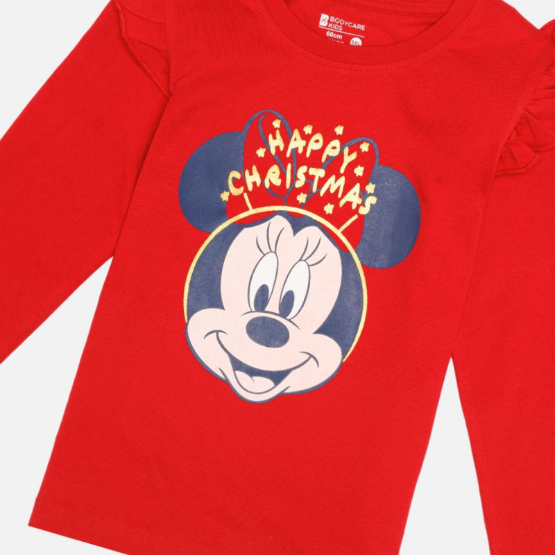Girls 100% Cotton Printed Full Sleeve T-Shirt with Regular Fit for Casual Wear and Everyday Comfort - Pack of 1
