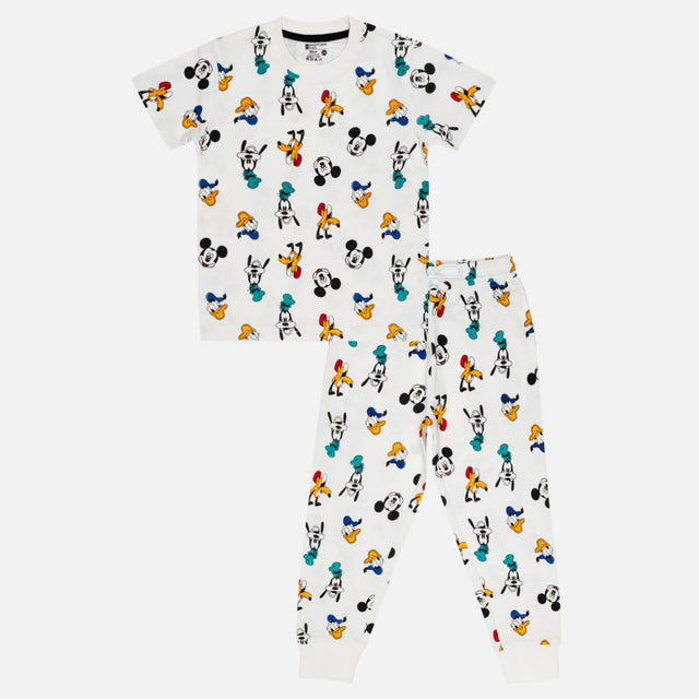 Boys Cotton Night Suit Set with Round Neck Half Sleeves Top and Pajama for Sleepwear and Lounge Comfort - Pack of 1