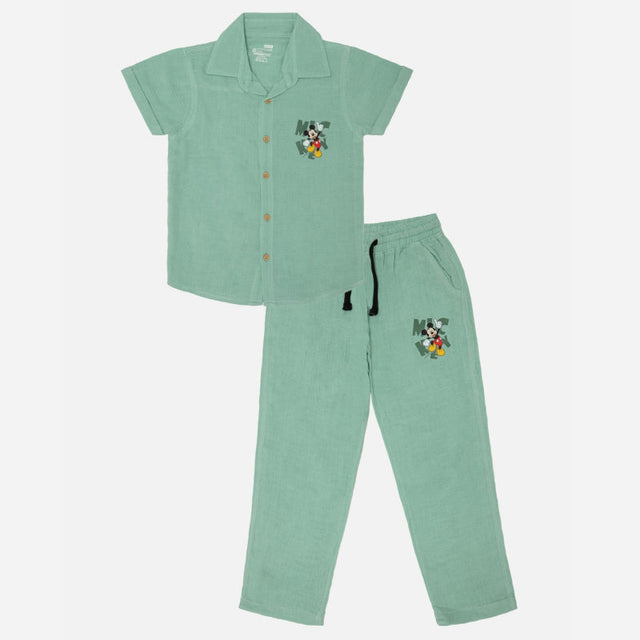 Boys Mickey & Friends Half Sleeve Night Suit with Soft Cotton Pajama Set and Fun Character Prints for Sleepwear
