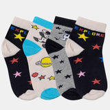 Bodycare Kids Ankle Length Socks Pack of 4 Cotton Soft Stretchable Comfortable Antibacterial Moisture Wicking Socks Sports Casual Use