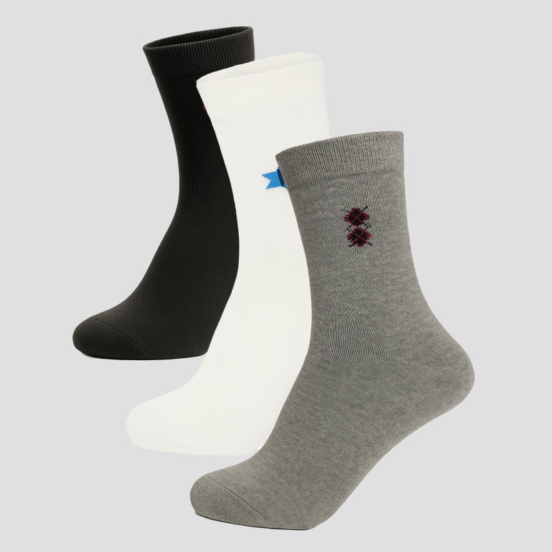 Men Cotton Blend Socks Crew Length Pack of 3 - Bodycare