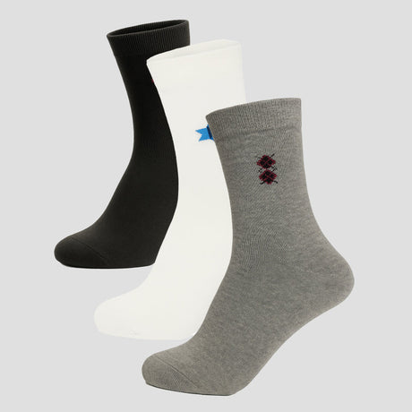Men Cotton Blend Socks Crew Length Pack of 3 - Bodycare
