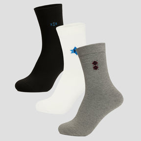 Men Cotton Blend Socks Crew Length Pack of 3 - Bodycare