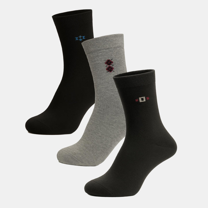 Men Cotton Blend Socks Crew Length Pack of 3 - Bodycare
