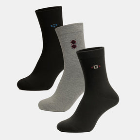 Men Cotton Blend Socks Crew Length Pack of 3 - Bodycare