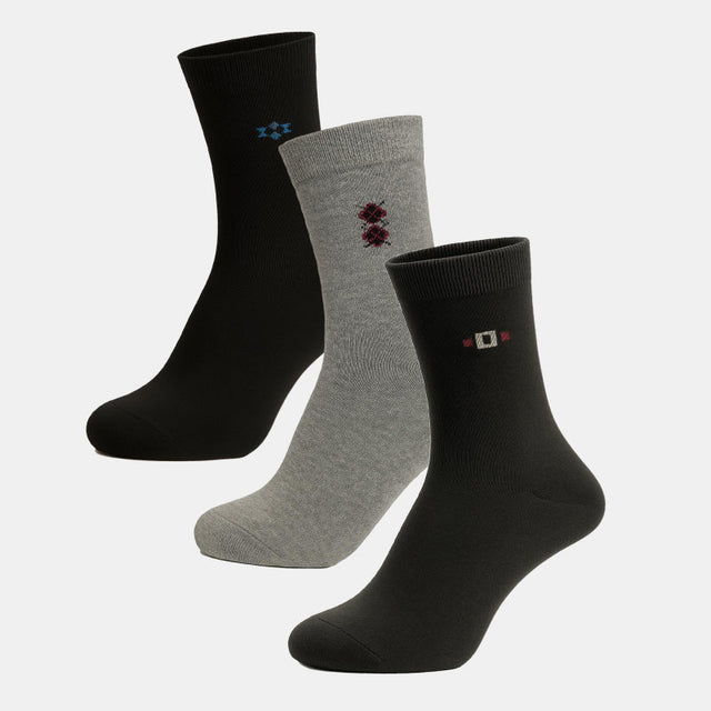 Men Cotton Blend Socks Crew Length Pack of 3 - Bodycare