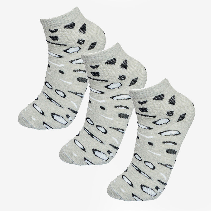 Bodycare Womens Ankle Length Printed Socks Pack Of 3