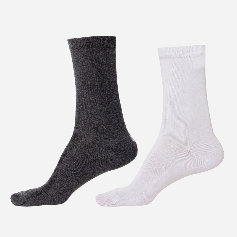 Men Diabetic Cotton Crew Length Socks Antibacterial Pack of 2