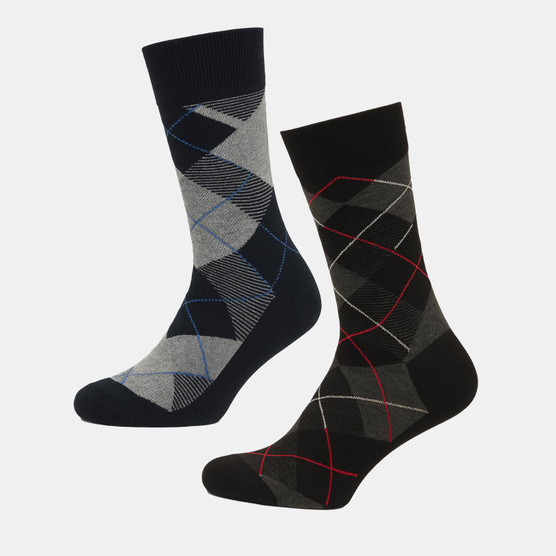 Men Cotton Blend Socks Crew Length Pack of 2 - Bodycare
