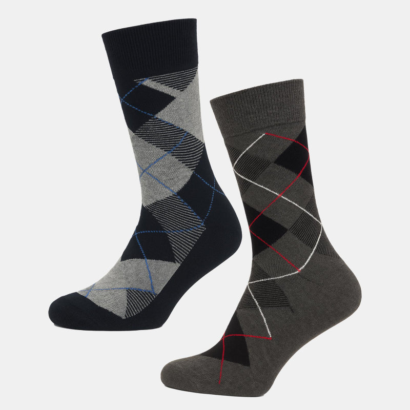 Men Cotton Blend Socks Crew Length Pack of 2 - Bodycare