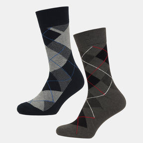 Men Cotton Blend Socks Crew Length Pack of 2 - Bodycare