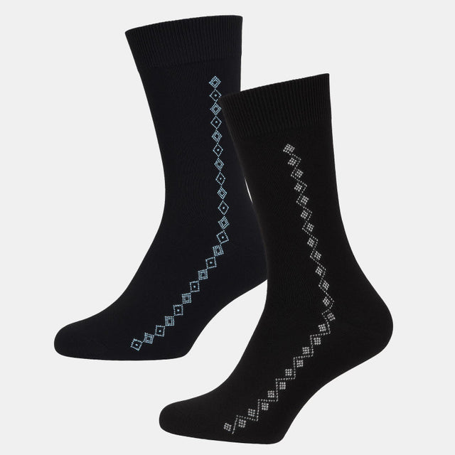 Men Cotton Blend Socks Crew Length Pack of 2 - Bodycare