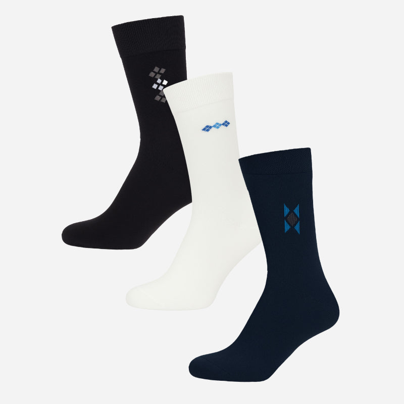 Men Cotton Blend Socks Crew Length Pack of 3 - Bodycare