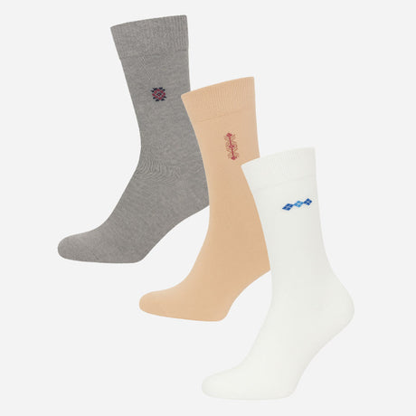Men Cotton Blend Socks Crew Length Pack of 3 - Bodycare
