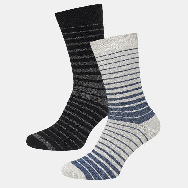 Men Cotton Blend Socks Crew Length Pack of 2 - Bodycare