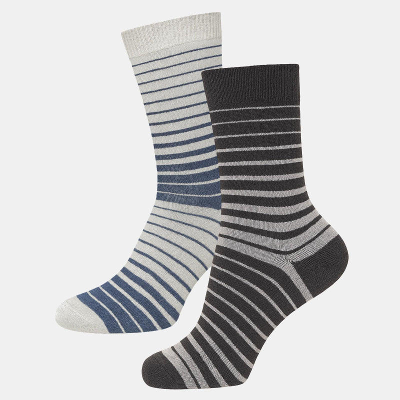 Men Cotton Blend Socks Crew Length Pack of 2 - Bodycare