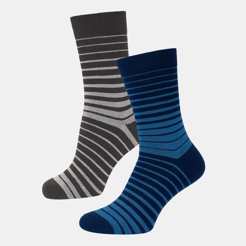 Men Cotton Blend Socks Crew Length Pack of 2 - Bodycare