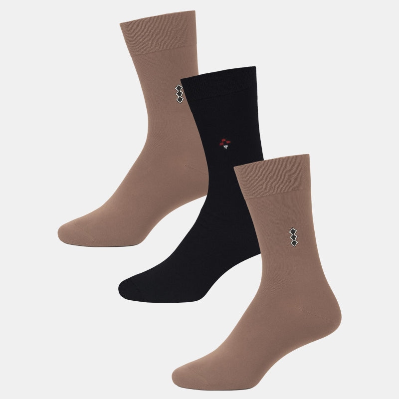 Men Cotton Blend Socks Crew Length Pack of 3 - Bodycare
