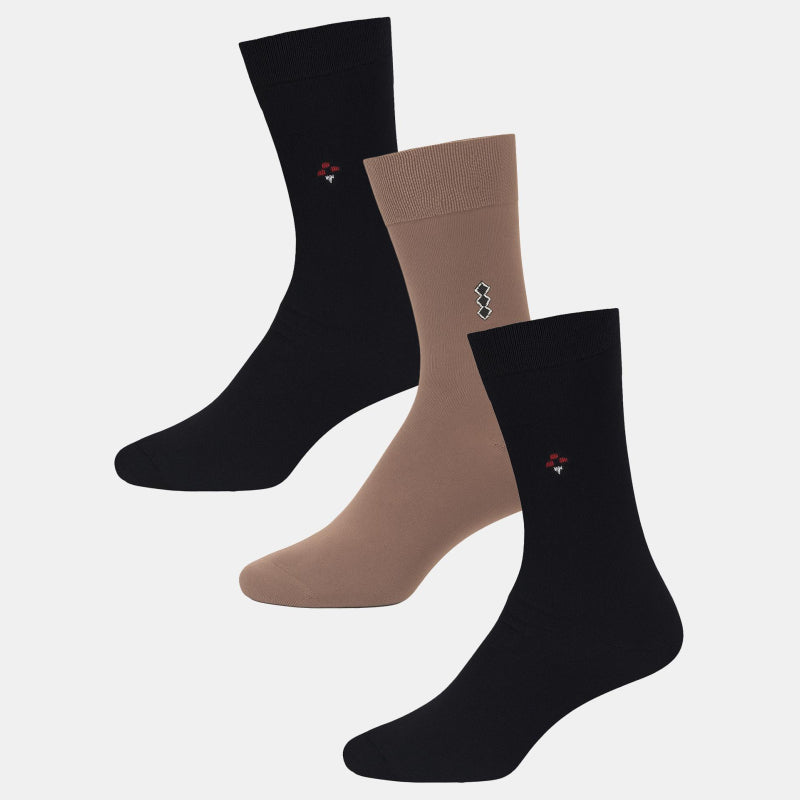 Men Cotton Blend Socks Crew Length Pack of 3 - Bodycare