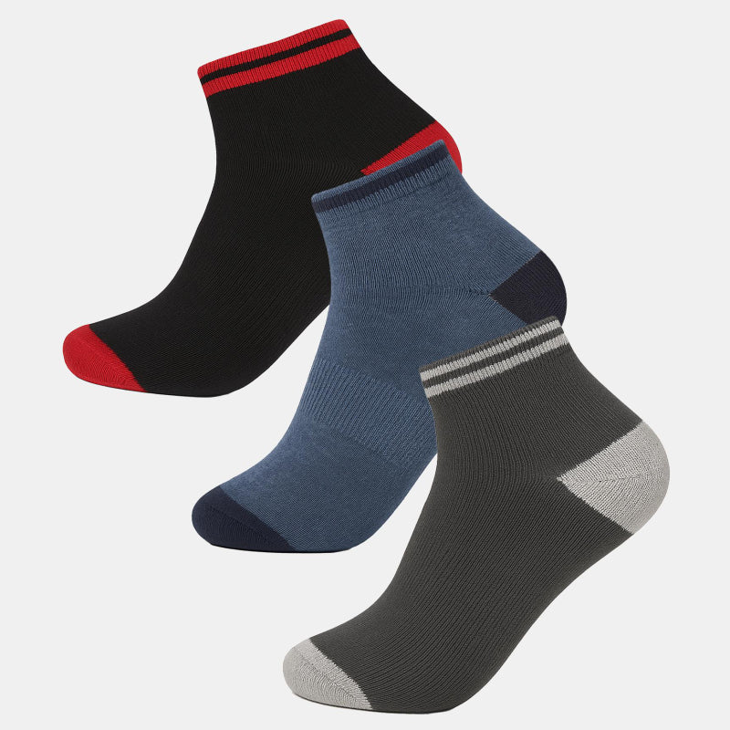 BODYCARE Mens Cotton Blend Men's Short Length Socks Pack of 3 Soft, Breathable & Stretchable  Comfortable  Durable, Easy Wash Multipurpose Socks for Sports, Gym, Travel & Casual Outfits