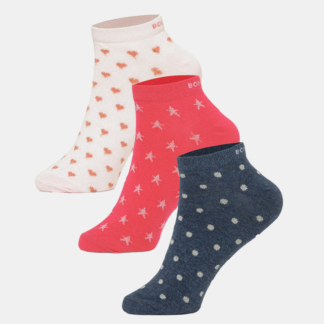 Women Ankle Length Cotton Blend Socks Pack of 3 - Bodycare