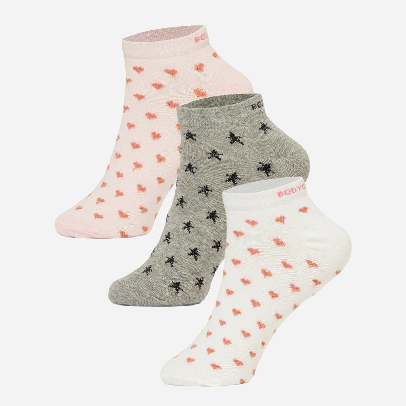 Women Ankle Length Cotton Blend Socks Pack of 3 - Bodycare