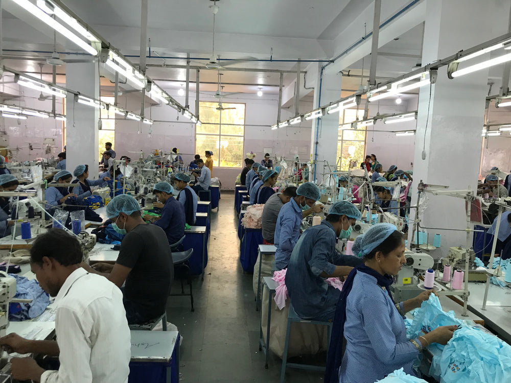 Cutting, stitching, or packaging zone