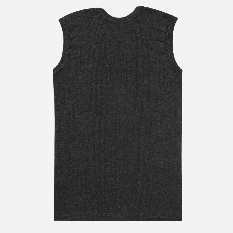 Gold Thermal Boys Top Round Neck  Sleeveless Solid