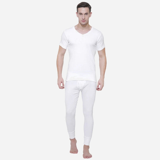 Men Antibacterial Thermal Top V Neck Half Sleeves - Bodycare