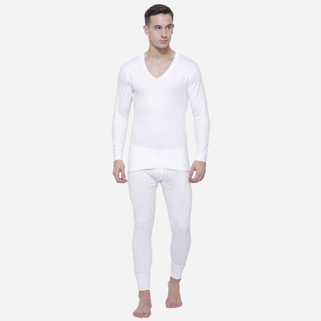 Quilt Bodycare Antibacterial Thermal Men Top V Neck Full Sleeves Solid