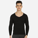 Quilt Bodycare Antibacterial Thermal Men Top V Neck Full Sleeves Solid
