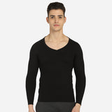 Quilt Bodycare Antibacterial Thermal Men Top V Neck Full Sleeves Solid