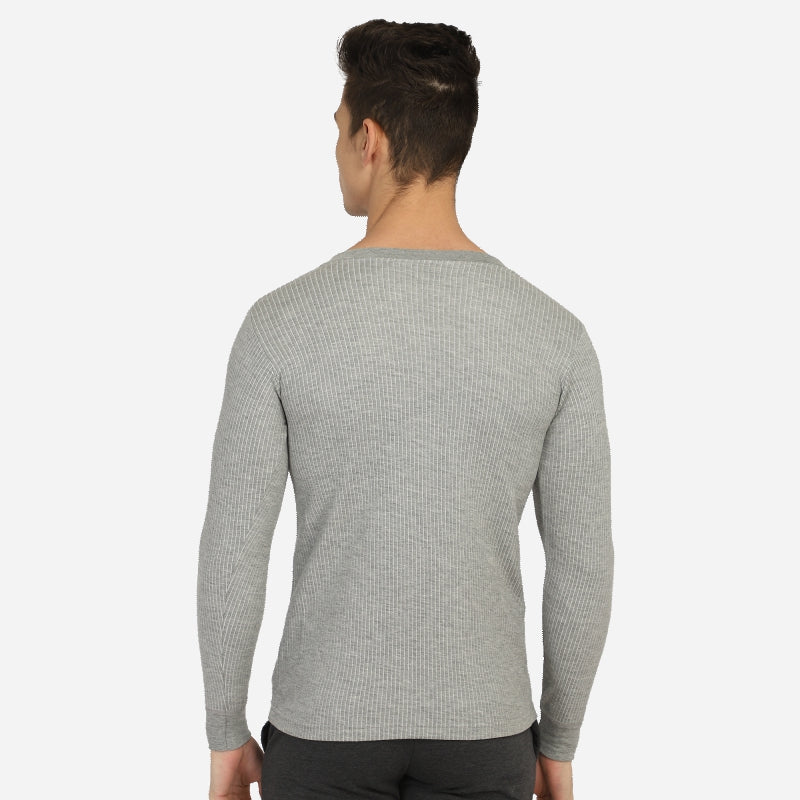 Quilt Bodycare Antibacterial Thermal Men Top V Neck Full Sleeves Solid