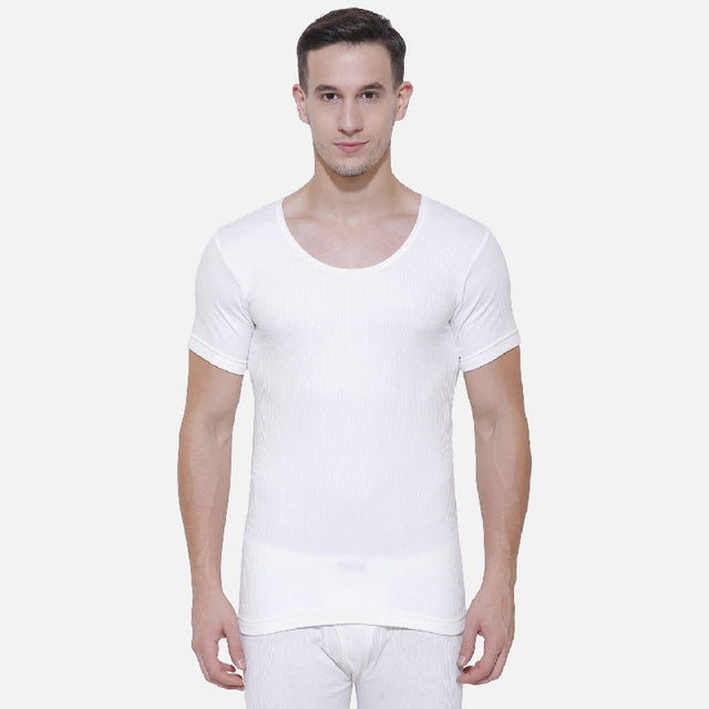 Men Antibacterial Thermal Top Round Neck Half Sleeves - Bodycare