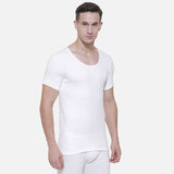 Quilt Bodycare Antibacterial Thermal Men Top Round Neck Half Sleeves Solid