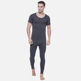 Quilt Bodycare Antibacterial Thermal Men Top Round Neck Half Sleeves Solid