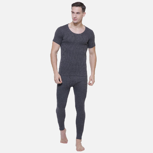 Men Antibacterial Thermal Top Round Neck Half Sleeves - Bodycare