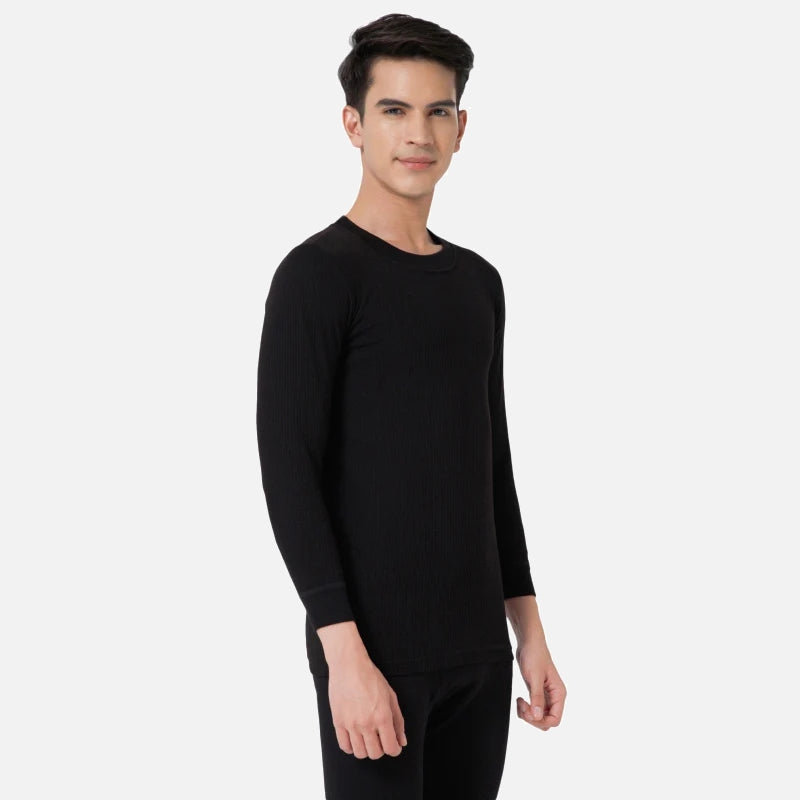Quilt Bodycare Antibacterial Thermal Men Top Crew Neck Full Sleeves Solid