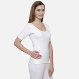 Quilt Bodycare Antibacterial Thermal Women Top Round Neck Half Sleeves