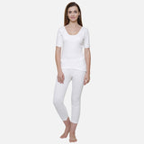 Quilt Bodycare Antibacterial Thermal Women Top Round Neck Half Sleeves