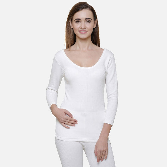 Women Antibacterial Thermal Top Round Neck Full Sleeves - Bodycare