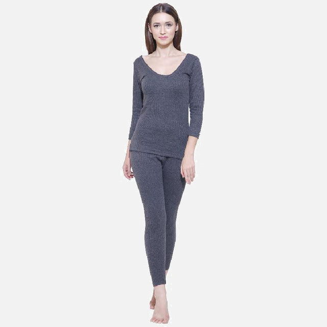 Women Antibacterial Thermal Top Round Neck Full Sleeves - Bodycare