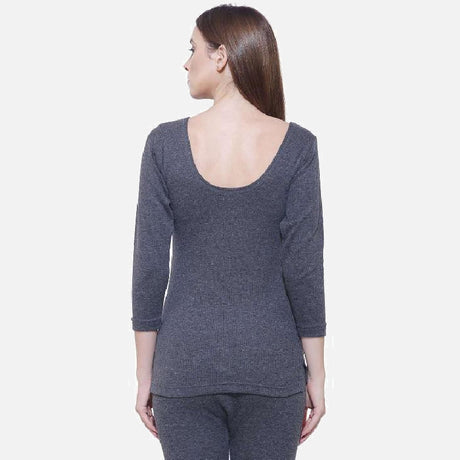Quilt Bodycare Antibacterial Thermal Women Top Round Neck Full Sleeves