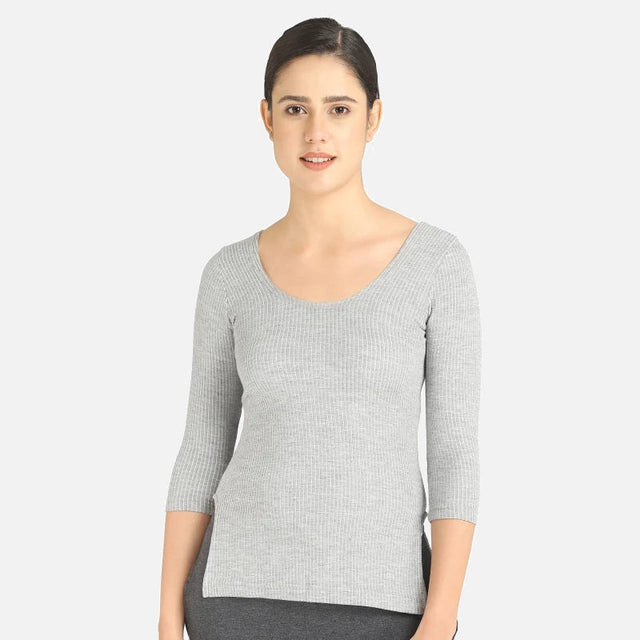 Women Antibacterial Thermal Top Round Neck Full Sleeves - Bodycare