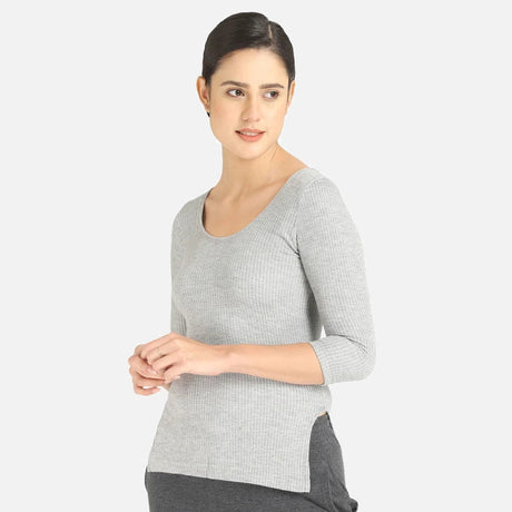 Quilt Bodycare Antibacterial Thermal Women Top Round Neck Full Sleeves