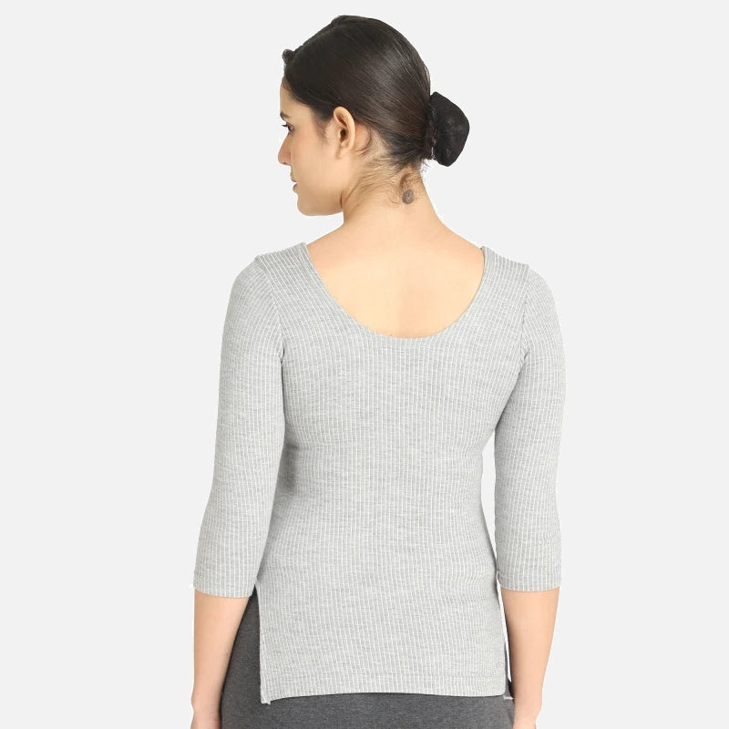 Quilt Bodycare Antibacterial Thermal Women Top Round Neck Full Sleeves